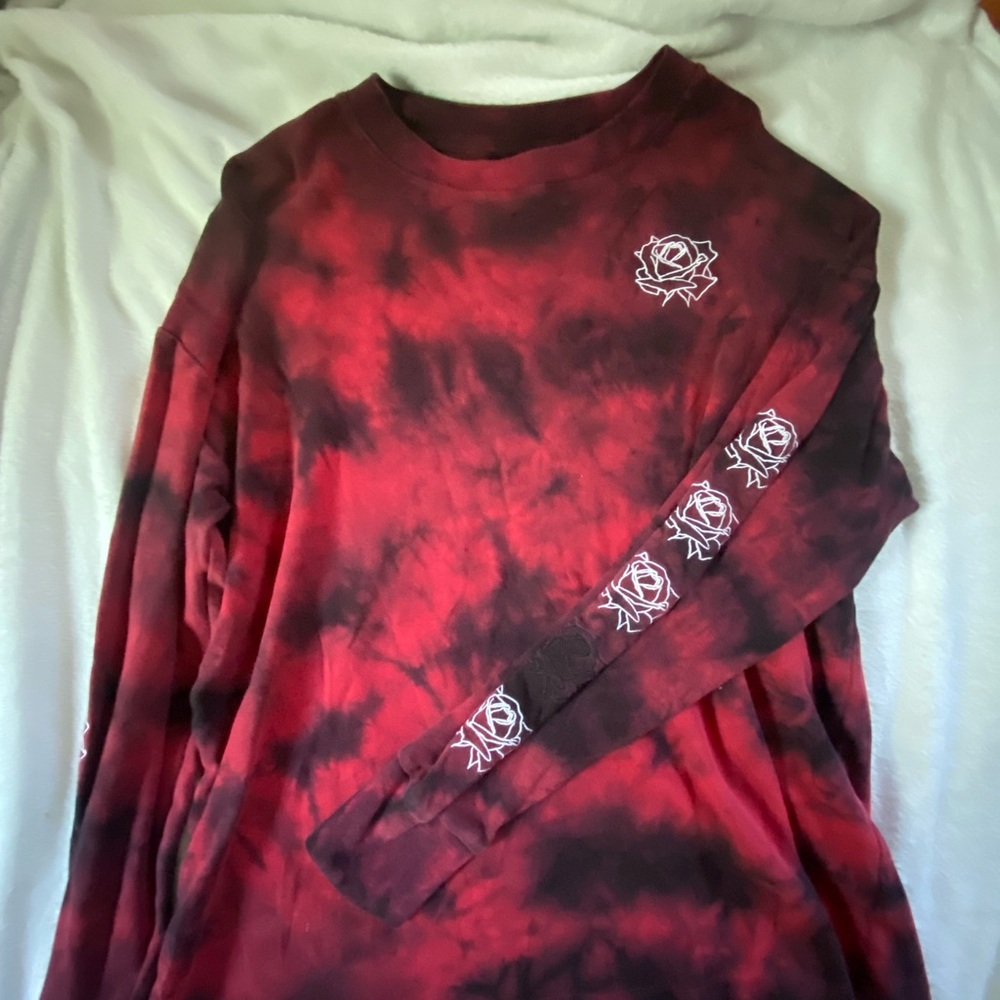 Empyre Burgundy and Black Tie-Dye Shirt